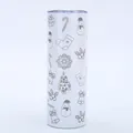 20oz white stainless steel skinny tumbler with Christmas line art patterns - White Line Christmas Element (Style 13)