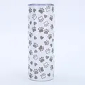 20oz sublimation stainless steel skinny tumbler with grey paw print and heart pattern - Grey Paw Print Heart (Style 15)