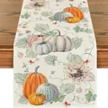 Runner da tavola autunnale con zucche e fiori per decorazioni del Ringraziamento - Stile Floreale Zucca Colorata (6) / 33x183cm