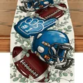 Runner da tavola a tema football americano con illustrazione di casco e palla da gioco - Stile Sportivo Football Americano (37) / 33x120cm