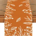 Runner da tavola arancione autunnale con elegante stampa botanica di foglie d'acero - Stile Foglia d'Acero Arancione Caramello (57) / 33x120cm