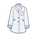 Broche en émail créative en forme de blouse médicale blanche avec détails bleus - Blouse (QHXZ6374)