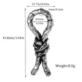 Boucle d'oreille à nœud en acier inoxydable martelé argenté avec dimensions et poids. - Style de Nœud Martelé Argent Antique (4)