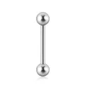 Piercing barbell classico in acciaio inossidabile argento per labbro, orecchio o sopracciglio - Barbell Dritto-1.6*14*4*4mm / Come mostrato / Argento