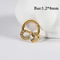 Gold plated stainless steel heart zirconia hinged clicker nose ring 1.2x8mm - Heart Infinity Style (NO-3) / 1.2*8mm / Gold