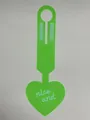 Neon fluorescent green heart-shaped PVC luggage tag for suitcases and travel bags - Heart Style / Fluorescent Green
