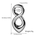 Poids d'oreille en acier inoxydable en forme de 8 avec dimensions précises et poids 25g - Style Symbole Infini Argenté (5)