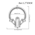 Anello per setto 16G in acciaio inossidabile argento con zirconi marquise brillanti - 皇冠锆石款(FD1102H) / 1.2*8mm / Colore acciaio