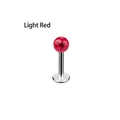G23 titanium labret stud with light red patterned ball for 16G body piercing jewelry - Light Red