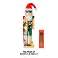 Cascanueces de madera hawaiano de 36 cm con tabla de surf y caja de regalo roja - Estilo Gorro de Navidad Gafas de Sol Tabla de Surf (TN3634) / 36cm