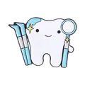 Épingle en émail de dent mignonne avec outils dentaires pour dentistes et étudiants - Dent Mignonne (QHXZ6376)