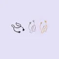 Set aus drei falschen Septum-Ringen aus Edelstahl in Schwarz, Silber und Gold - Geweih-Spike / Stahlfarben