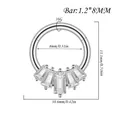 Anello clicker in acciaio 16G con pietre di zircone rettangolari trasparenti radiose - 扇形阶梯钻款(FD1102H) / 1.2*8mm / Colore acciaio