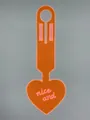 Fluorescent orange heart-shaped PVC luggage tag featuring nice and printed text for bags - Heart Style / Fluorescent Orange