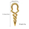Poids d'oreille spirale en acier inoxydable doré longueur 51,4mm - Style de Spirale Doré Profilé (Or)