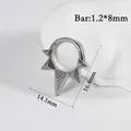 Silver stainless steel spiked septum ring clicker with 1.2mm gauge and 8mm bar length - Spike Cone Style (NO-5) / 1.2*8mm / Silver