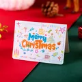 Handwritten Christmas greeting card with festive illustrations for holiday gift decoration - Orange And Blue Warm Contrast Style (80178)