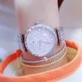 Reloj elegante BS Bee Sister plateado para mujer con esfera pavé de pedrería y pulsera - Plata Clásica