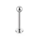 Piercing labret in acciaio inossidabile lucidato con filettatura interna - Piercing Labbro-1.2*12*3mm / Come mostrato / Argento