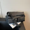 Trendy black multi-pocket crossbody sports bag for travel and gym, high-quality matte finish - Black