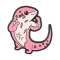 Creative muscular pink axolotl enamel pin, funny cartoon gym lizard badge for backpacks - Muscle Axolotl Style (QHXZ6385) / Pink
