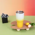 30oz yellow and white gradient spray painted stainless steel vacuum insulated tumbler with lid - 30oz / White and Yellow Gradient