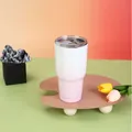 30oz vacuum insulated stainless steel tumbler with white to pink gradient paint finish - 30oz / White-Pink Gradient