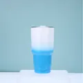 30oz stainless steel vacuum insulated tumbler with white to blue gradient spray finish - 30oz / White Lake Blue Gradient