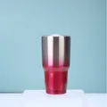 30oz vacuum insulated stainless steel tumbler with fuchsia pink gradient finish for car use - 30oz / Natural Red Gradient