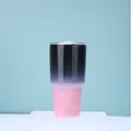 30oz stainless steel vacuum insulated tumbler with black and pink gradient spray paint finish - 30oz / Black-Pink Gradient