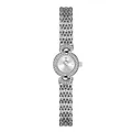 Elegante silberne Damenuhr mit kristallbesetzter Lünette und Retro-Armband - Klassisches Silber