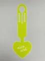 Durable fluorescent yellow heart-shaped PVC luggage tag with nice and print for suitcases - Heart Style / Neon Yellow