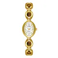Elegante reloj de pulsera de oro vintage con incrustación de piedra ojo de tigre - Ojo de Tigre Oro Blanco