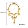 Boucle d'oreille tribale en acier doré avec spécifications de taille détaillées - Style Sculpté de Flamme Or (7)