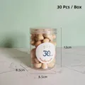 Jar of 30 DIY unfinished wooden mushrooms for creative crafts and early education - MG-02 Style / 30Pcs Pack