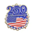 Spilla in smalto metallo bandiera americana distintivo commemorativo del 250 anniversario - Stile Bandiera Mappa USA (QHXZ6144)