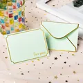 Elegant mint green envelope and card set with gold foiled edges. - 1 Piece / Mint Green