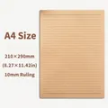 Large A4 retro kraft letter paper with 10mm horizontal lines for elegant simple writing - A4 (210x290mm) / 50 Sheets