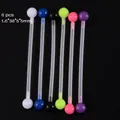 Lot de 6 piercings industriels longs en acrylique coloré de 38mm et 1,6mm - Style NO 7
