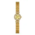 Elegante Bee Sister Damen-Armbanduhr in Gold mit Kristalllünette und Vintage-Band - Gold Gold Zifferblatt