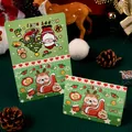 Creative cartoon Christmas greeting card featuring cute reindeer and Santa Claus designs - Reindeer Sleigh