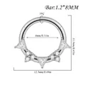 Anello per setto 16G in acciaio inossidabile con zircone triangolare e diametro interno 8mm - 三角形排列钻款(FD1102H) / 1.2*8mm / Colore acciaio