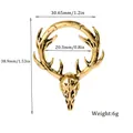 Anneau de septum doré en acier inoxydable avec motif tête de cerf et dimensions - Style en Forme de Crâne de Cerf Doré (8)