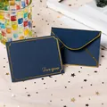 Elegant navy blue stationery set featuring gold-edged bronzing envelope and card for invitations - 1 Piece / Navy Blue
