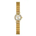 Elegante BS Bee Sister Vintage Luxus-Damenuhr in Goldoptik mit glänzenden Kristallen FA1841 - Gold Weiß