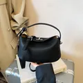 Elegant black pebbled leather bucket bag, versatile crossbody handbag for women's daily style - Style Without Pendant / Black