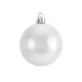 Bola de Navidad blanca mate para decoración de árboles, esfera de plástico galvanizado - 20cm / Estilo Mate / Plateado