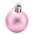 Elegante bola de Navidad rosa mate para decoración festiva de árboles con tapa plateada - 20cm / Estilo Mate / Rosa