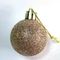Decorative rose gold glitter Christmas ball ornament with gold hanging string for holiday tree - 3cm / Glitter Ball / Rose Gold