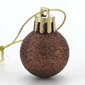 Shimmering brown glitter Christmas bauble ornament with golden cap for tree decoration - 3cm / Glitter Ball / Coffee
